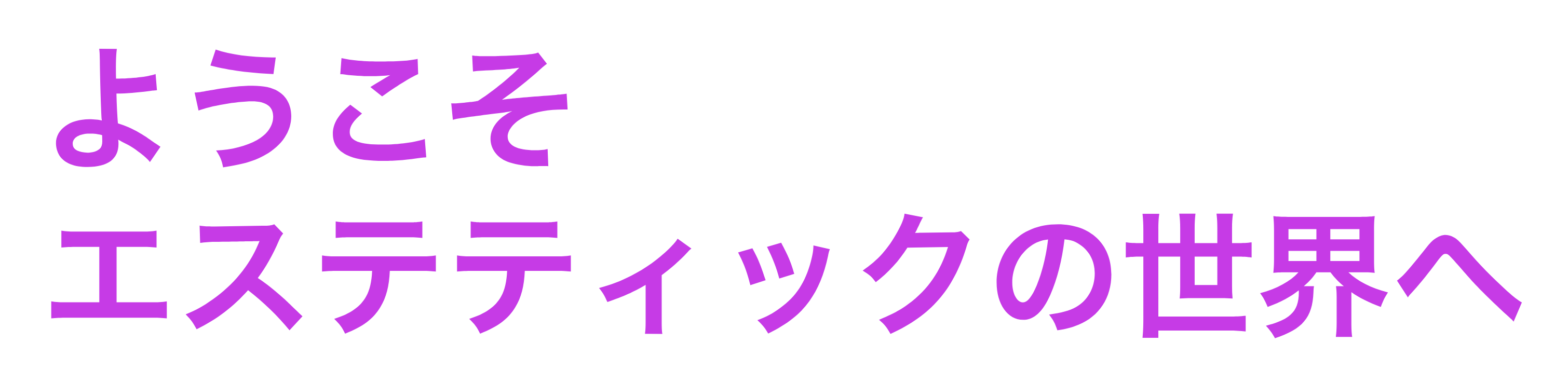 ようこそエステティックの世界へ